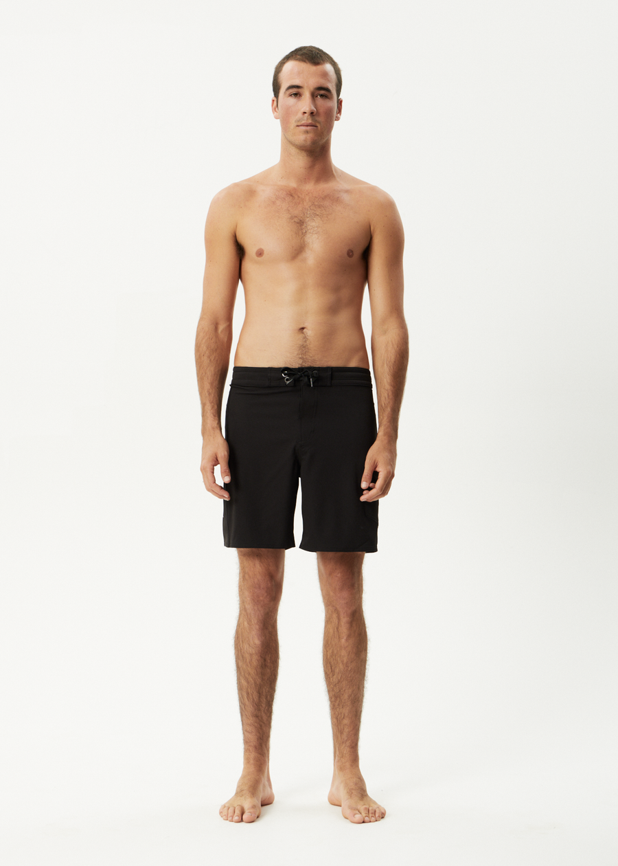 AFENDS Mens Mix Up - Surf Related V2 Boardshort 18" - Black