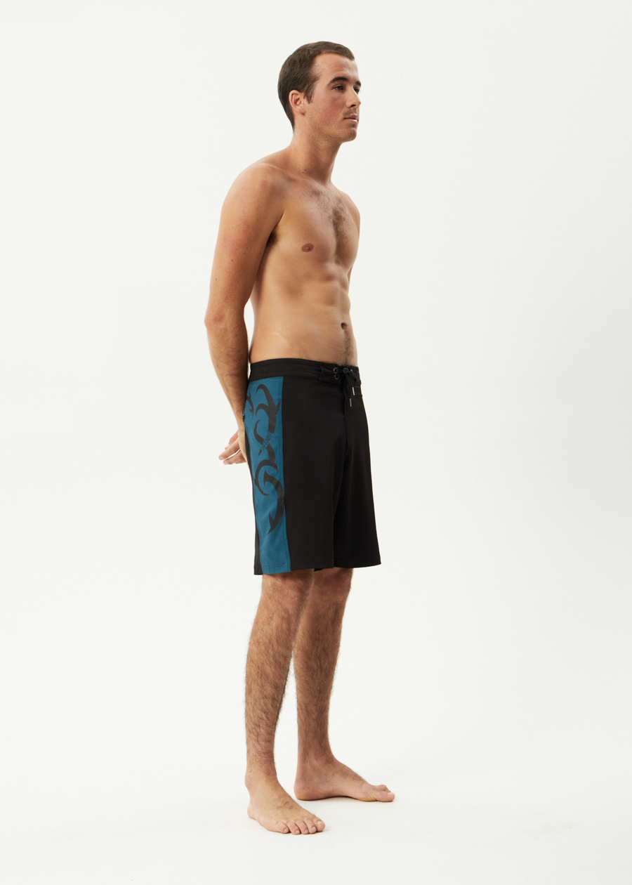 AFENDS Mens My Tribe - Surf Related V2 Boardshort 20" - Black