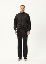 AFENDS Mens Spinal - Track Zip Up Jacket - Black - Afends mens spinal   track zip up jacket   black