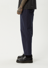 AFENDS Mens Overdie Glider - Overdyed Pleated Pant - Deep Sea - Afends mens overdie glider   overdyed pleated pant   deep sea