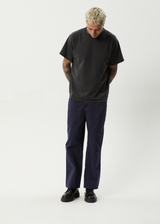 AFENDS Mens Overdie Glider - Overdyed Pleated Pant - Deep Sea - Afends mens overdie glider   overdyed pleated pant   deep sea