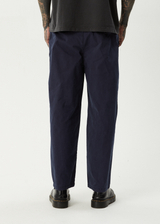 AFENDS Mens Overdie Glider - Overdyed Pleated Pant - Deep Sea - Afends mens overdie glider   overdyed pleated pant   deep sea