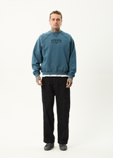 AFENDS Mens Spinal - Raglan Crew Neck Jumper - Fuel - Afends mens spinal   raglan crew neck jumper   fuel