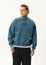 AFENDS Mens Spinal - Raglan Crew Neck Jumper - Fuel - Afends mens spinal   raglan crew neck jumper   fuel