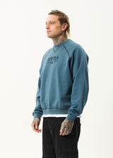AFENDS Mens Spinal - Raglan Crew Neck Jumper - Fuel - Afends mens spinal   raglan crew neck jumper   fuel