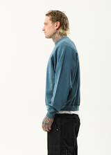 AFENDS Mens Spinal - Raglan Crew Neck Jumper - Fuel - Afends mens spinal   raglan crew neck jumper   fuel