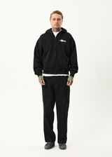 AFENDS Mens Spiked - Zip Hood - Black - Afends mens spiked   zip hood   black