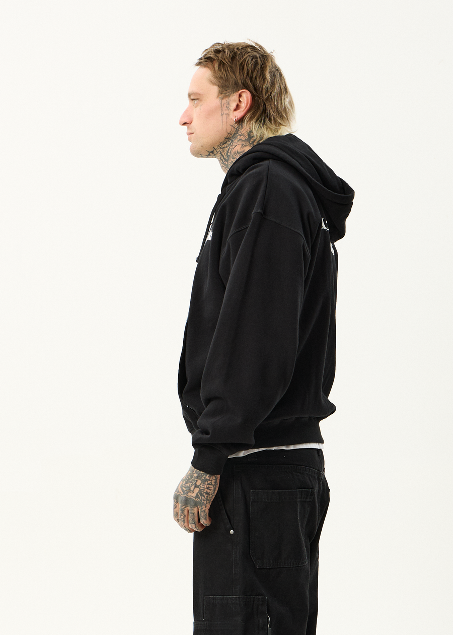 AFENDS Mens Spiked - Zip Hood - Black