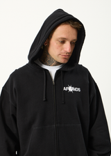 AFENDS Mens Spiked - Zip Hood - Black - Afends mens spiked   zip hood   black