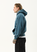 AFENDS Mens Sixsixsix - Boxy Raglan Hoodie - Fuel - Afends mens sixsixsix   boxy raglan hoodie   fuel