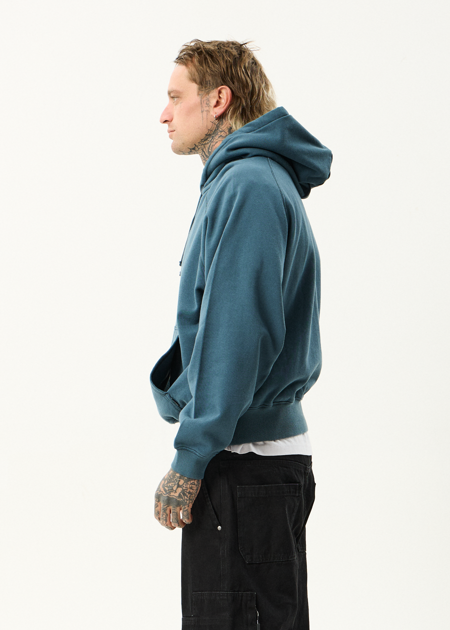 AFENDS Mens Sixsixsix - Boxy Raglan Hoodie - Fuel