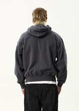 AFENDS Mens My Tribe - Boxy Hoodie - Charcoal - Afends mens my tribe   boxy hoodie   charcoal