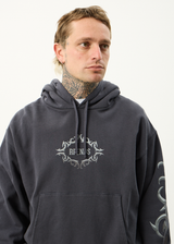 AFENDS Mens My Tribe - Boxy Hoodie - Charcoal - Afends mens my tribe   boxy hoodie   charcoal