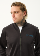 AFENDS Mens Spinal - Track Zip Up Jacket - Black - Afends mens spinal   track zip up jacket   black