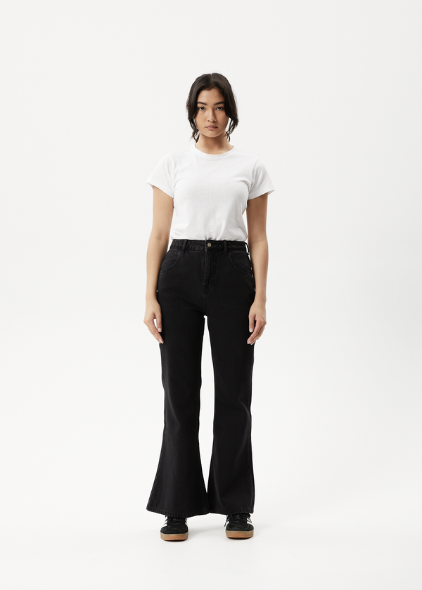 AFENDS Womens Marsha - Denim Slim Flared Jean - Washed Black