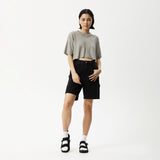 AFENDS Womens Slay Cropped - Oversized Tee - Olive - Afends womens slay cropped   oversized tee   olive