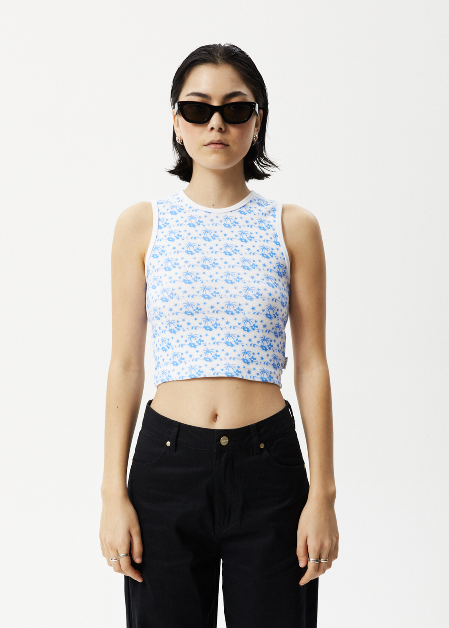 AFENDS Womens Jeet Dalston - Rib Singlet - White