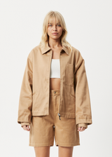 AFENDS Unisex Sleepy Hollow - Unisex Twill Carpenter Jacket - Tan - Afends unisex sleepy hollow   unisex twill carpenter jacket   tan 