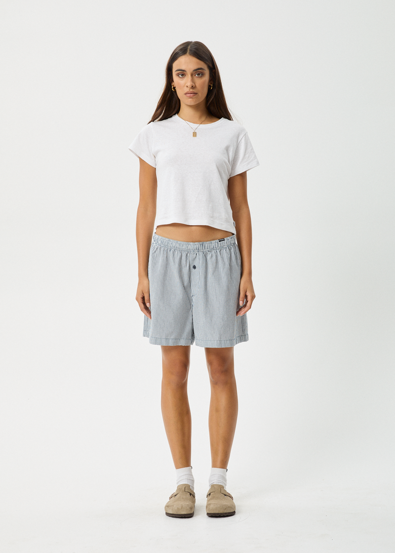 AFENDS Mens Intergalactic - Boxer Short - Navy Stripe