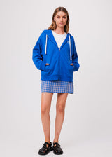 AFENDS Unisex Rolled Up - Unisex Zip Up Hoodie - Electric Blue - Afends unisex rolled up   unisex zip up hoodie   electric blue 