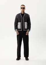 AFENDS Unisex Foreword - Unisex Convertible Jacket - Charcoal - Afends unisex foreword   unisex convertible jacket   charcoal 