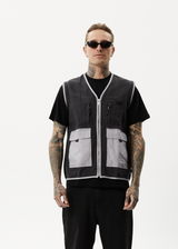 AFENDS Unisex Foreword - Unisex Convertible Jacket - Charcoal - Afends unisex foreword   unisex convertible jacket   charcoal 