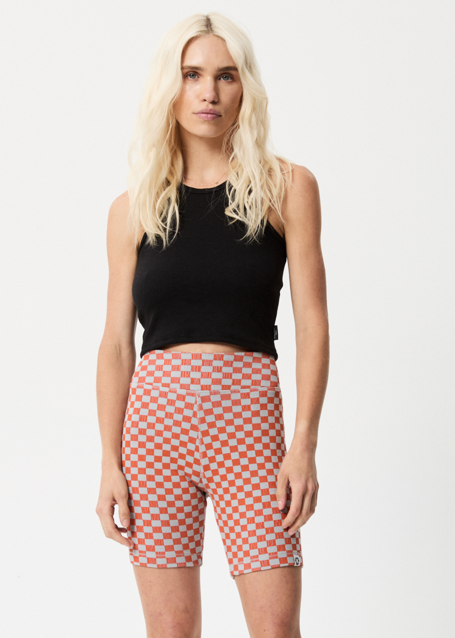 AFENDS Womens Operator - Rib Bike Short - Coral