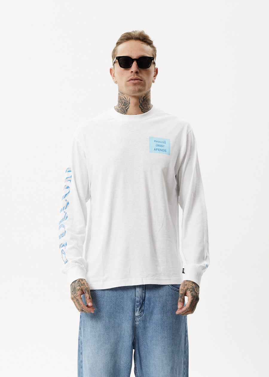 AFENDS Unisex Broccoli - Unisex Long Sleeve T-Shirt - White 