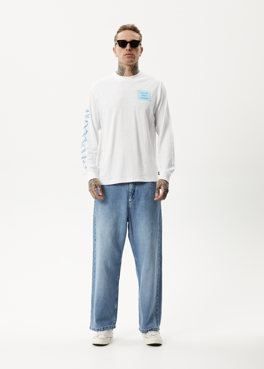 AFENDS Unisex Broccoli - Unisex Long Sleeve T-Shirt - White 