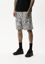 AFENDS Mens Broccoli - Elastic Waist Shorts - Black - Afends mens broccoli   elastic waist shorts   black 