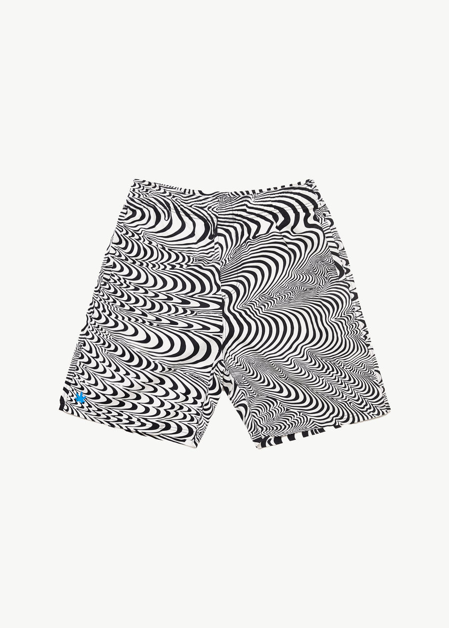 AFENDS Mens Broccoli - Elastic Waist Shorts - Black 