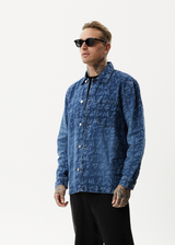 AFENDS Unisex Tagged - Unisex Denim Jacket - Graffiti Blue - Afends unisex tagged   unisex denim jacket   graffiti blue 