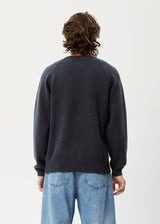 AFENDS Unisex Solace - Unisex Knit Crew Neck Jumper - Charcoal - Afends unisex solace   unisex knit crew neck jumper   charcoal 