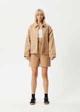AFENDS Unisex Sleepy Hollow - Unisex Twill Carpenter Jacket - Tan - Afends unisex sleepy hollow   unisex twill carpenter jacket   tan 