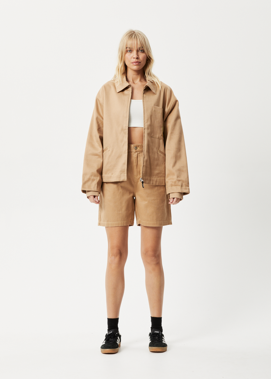 AFENDS Unisex Sleepy Hollow - Unisex Twill Carpenter Jacket - Tan 