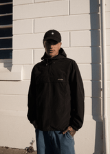 AFENDS Mens System - Water Resistant Spray Anorak Jacket - Black - Afends mens system   water resistant spray anorak jacket   black 