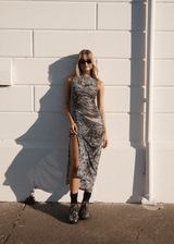 AFENDS Womens Silver Lining - Sheer Dress - Chrome - Afends womens silver lining   sheer dress   chrome 