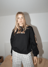 AFENDS Womens Scorched - Crew Neck Jumper - Black - Afends womens scorched   crew neck jumper   black