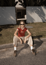 AFENDS Womens Cultivate - Ringer Tee - Ketchup - Afends womens cultivate   ringer tee   ketchup