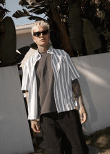 AFENDS Mens Lined Up - Short Sleeve Shirt - White Stripe - Afends mens lined up   short sleeve shirt   white stripe 