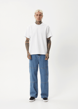 AFENDS Mens Richmond - Denim Workwear Jean - Worn Blue - Afends mens richmond   denim workwear jean   worn blue