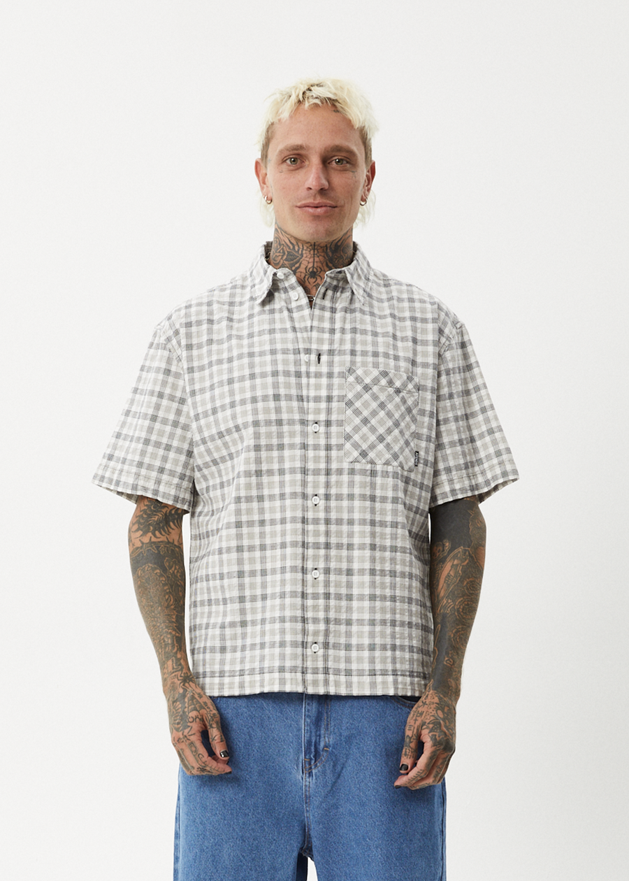 AFENDS Mens Leo - Short Sleeve Shirt - Black / White 
