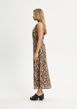 AFENDS Womens Juliet - Maxi Dress - Coffee - Afends womens juliet   maxi dress   coffee 