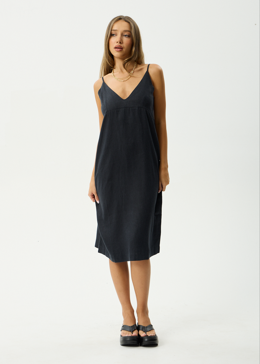 AFENDS Womens Madda - Hemp Slip Dress - Black
