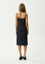 AFENDS Womens Madda - Hemp Slip Dress - Black - Afends womens madda   hemp slip dress   black