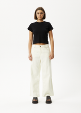 AFENDS Womens Kendall - Denim Low Rise Jeans - Off White - Afends womens kendall   denim low rise jeans   off white 