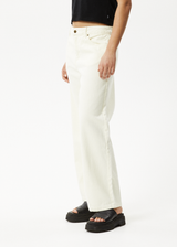 AFENDS Womens Kendall - Denim Low Rise Jeans - Off White - Afends womens kendall   denim low rise jeans   off white 