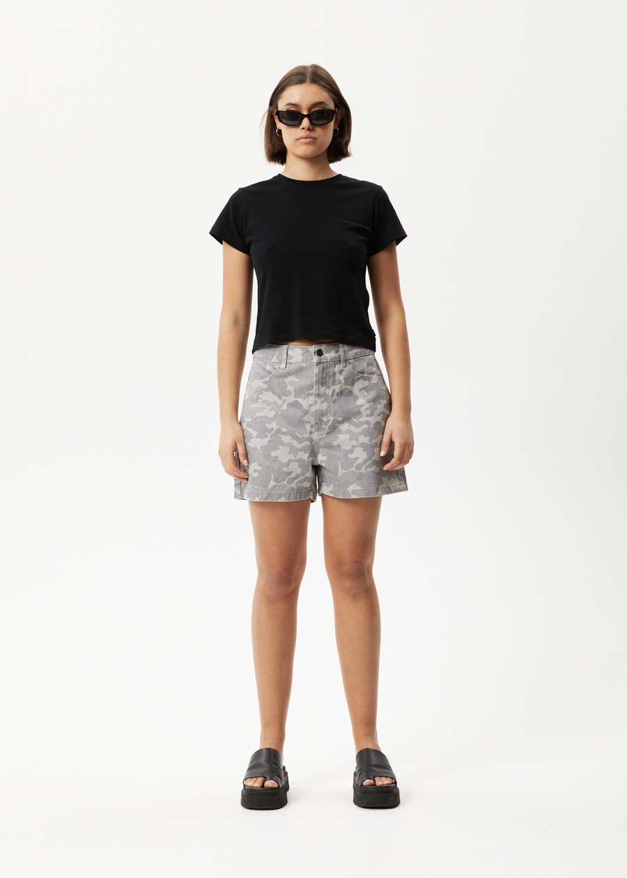 AFENDS Womens Cadet Seventy Threes - Denim Short - Camo