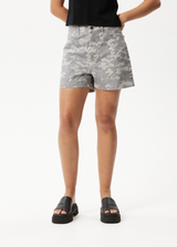 AFENDS Womens Cadet Seventy Threes - Denim Short - Camo - Afends womens cadet seventy threes   denim short   camo