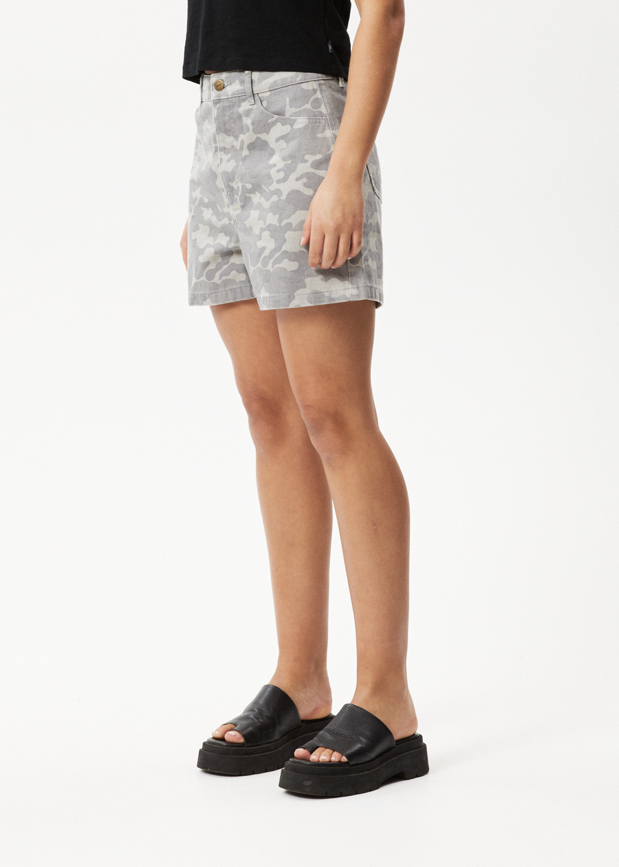 AFENDS Womens Cadet Seventy Threes - Denim Short - Camo